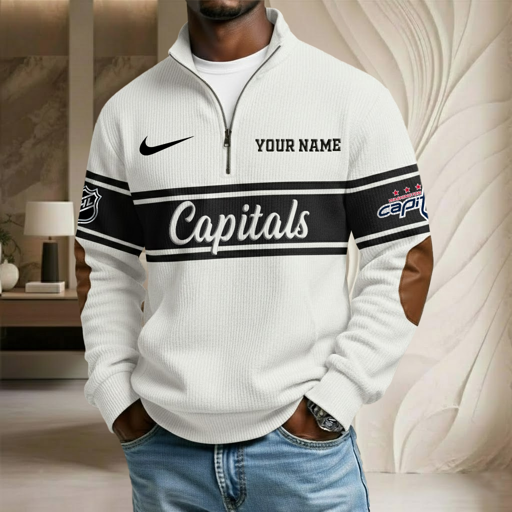 NHL x WAS Custom Name Stand Collar Half-zip Sweatshirt HLP HLPHUONG