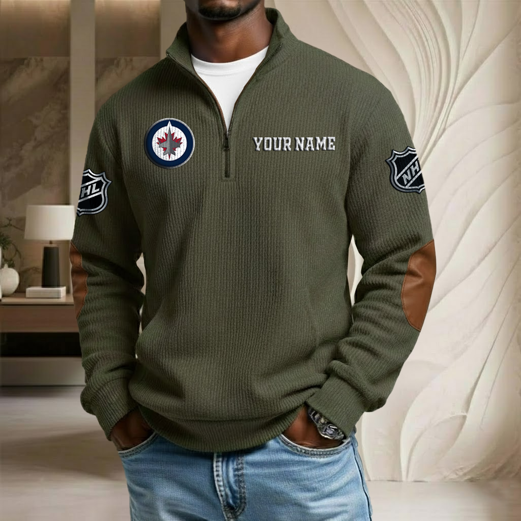 NHL x WJ Custom Name Stand Collar Half-zip Sweatshirt HLP HLPHUONG