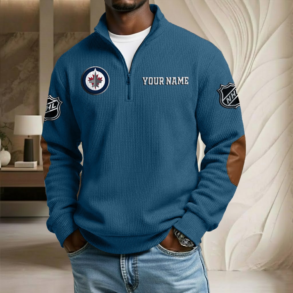 NHL x WJ Custom Name Stand Collar Half-zip Sweatshirt HLP HLPHUONG