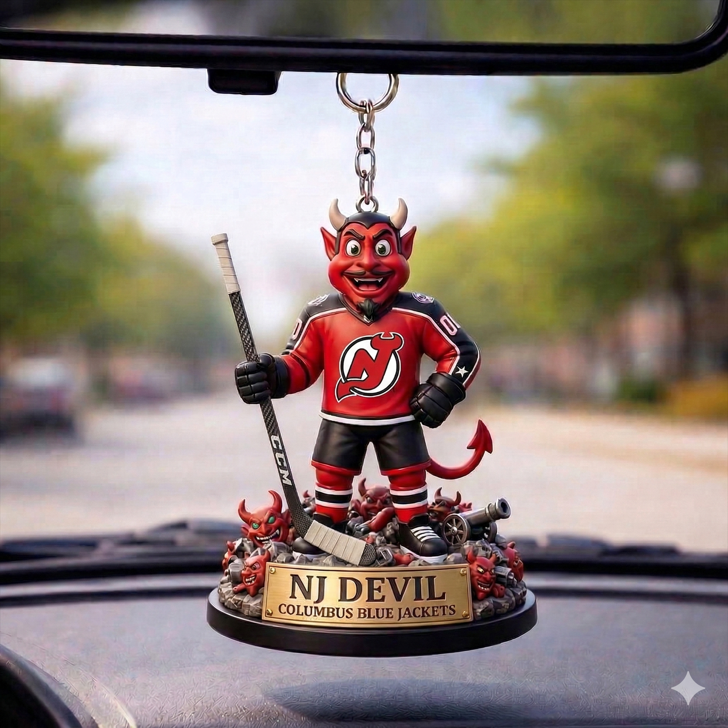 NJD x NHL Guardian Mascot Car Decor NAK TTT