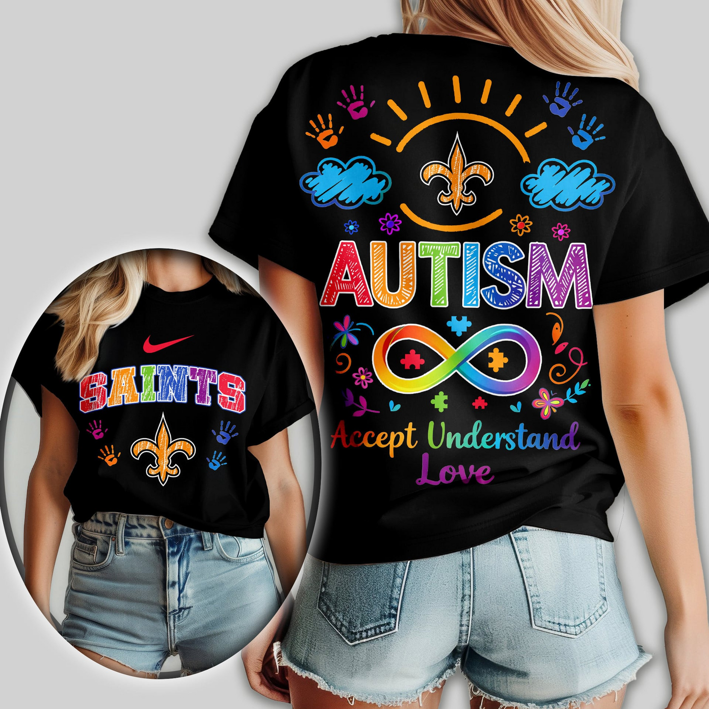 NOS Premium NFL National Autism Acceptance Month Women Shirt DDT NTL