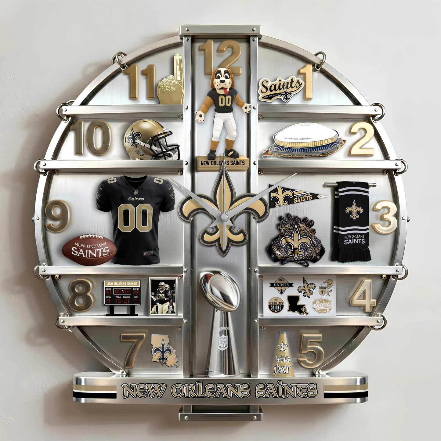 NOS x NFL Home Decorative 3D Visual Effect Acrylic Wall Clock NAK CTKT