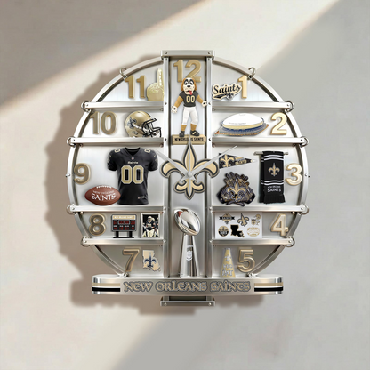 NOS x NFL Home Decorative 3D Visual Effect Acrylic Wall Clock NAK CTKT