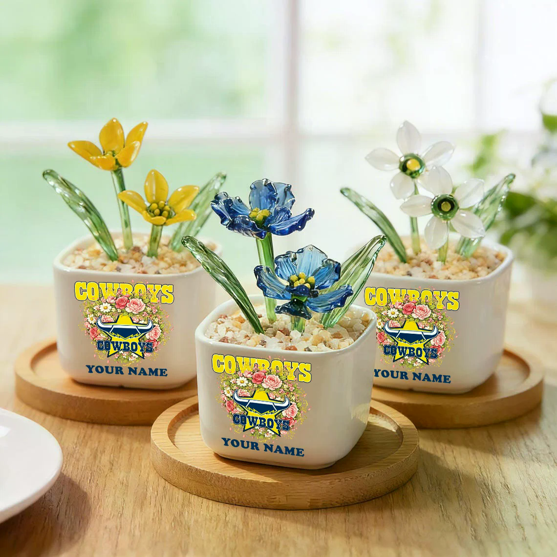 NQC _NRL Custom Birth Month Glass Flower Pot Handmade Gift For Fan - Limited Edition NAK TTT