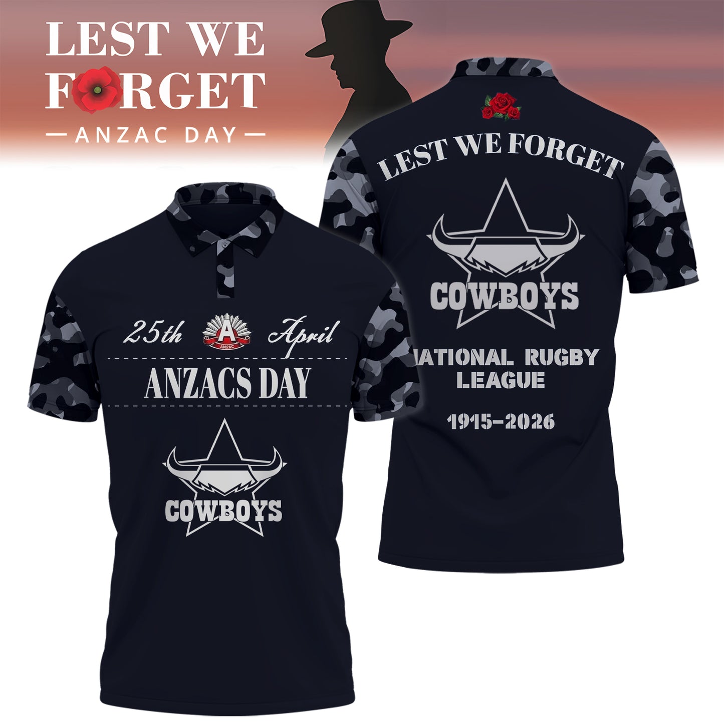 NQC x NRL 2026 Anzac Day Polo Shirt DDT TTTZ