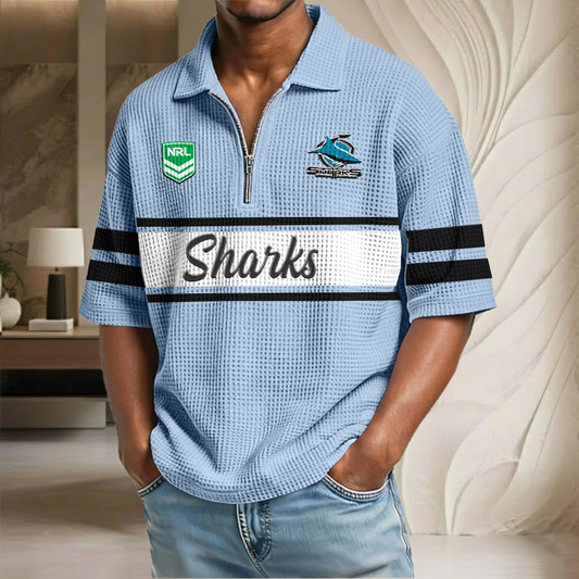 NRL x CSS Waffle Half-Zip Polo Shirt HLP HLPHUONG