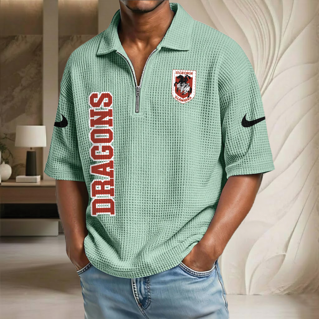 NRL x GID Waffle Half-Zip Polo Shirt HLP HLPHUONG