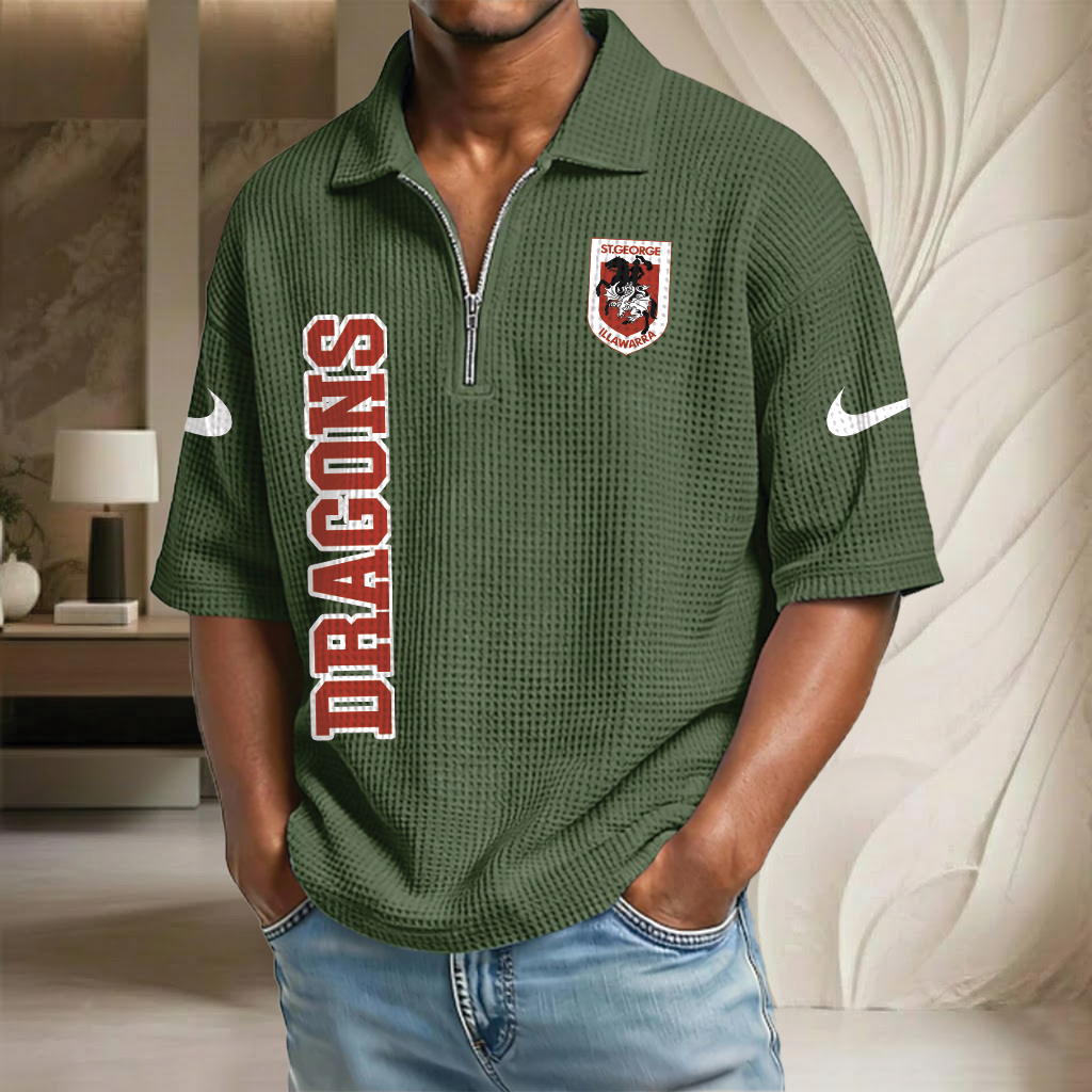NRL x GID Waffle Half-Zip Polo Shirt HLP HLPHUONG