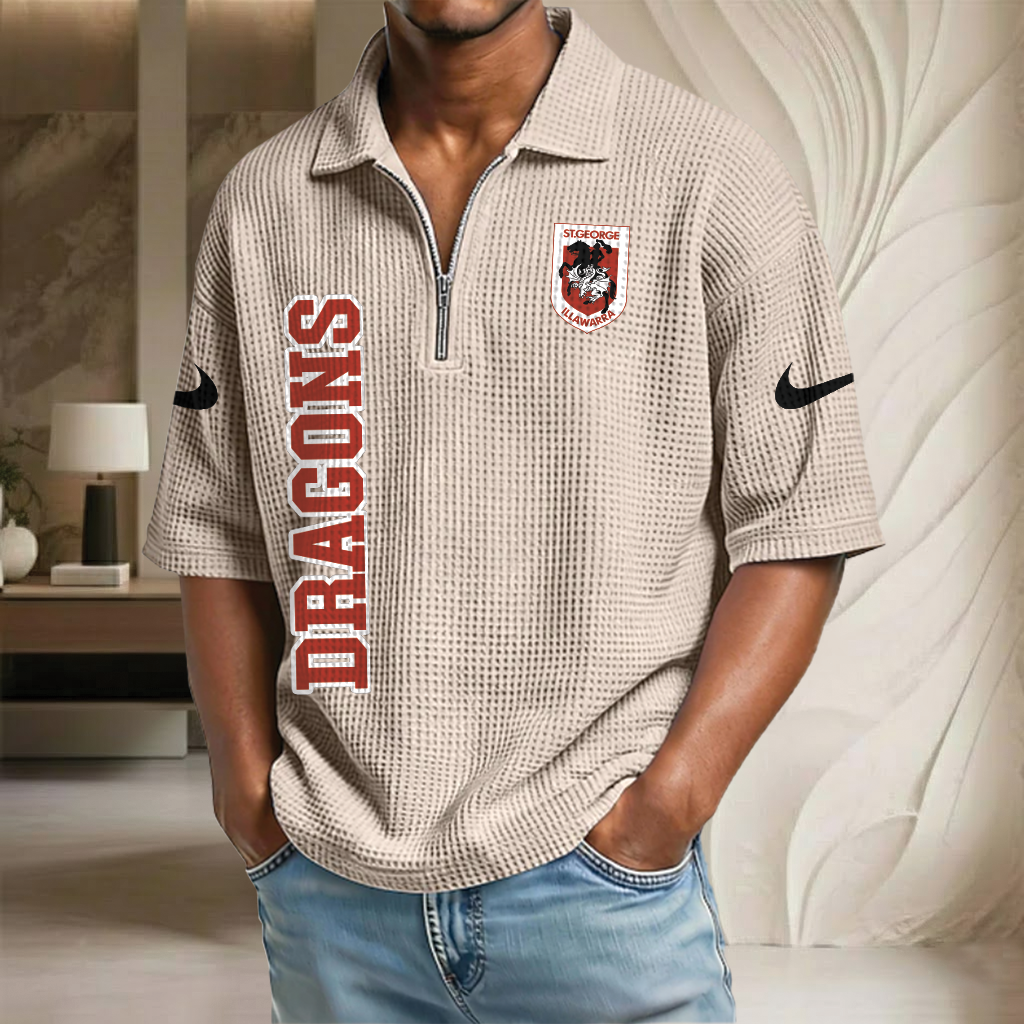 NRL x GID Waffle Half-Zip Polo Shirt HLP HLPHUONG