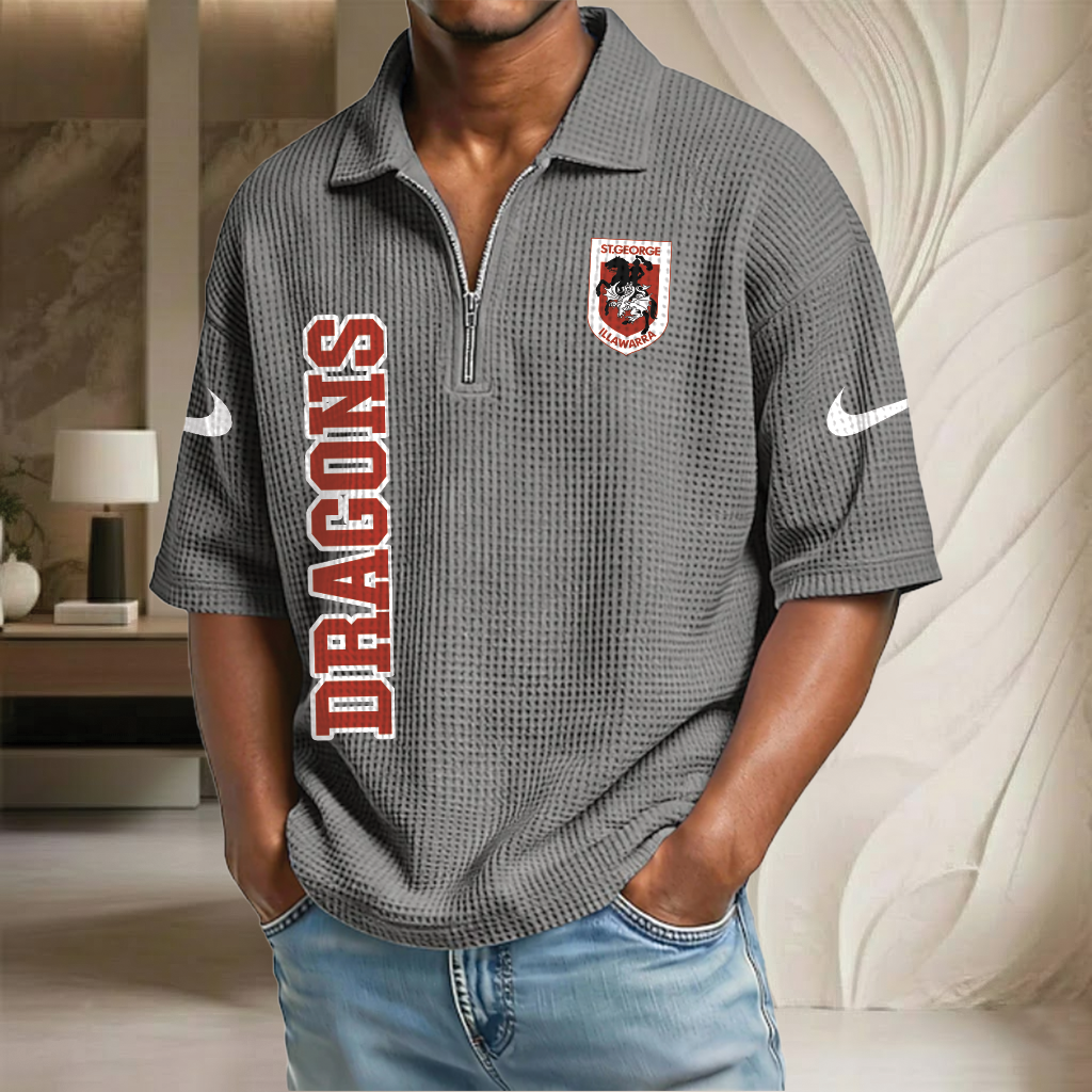 NRL x GID Waffle Half-Zip Polo Shirt HLP HLPHUONG