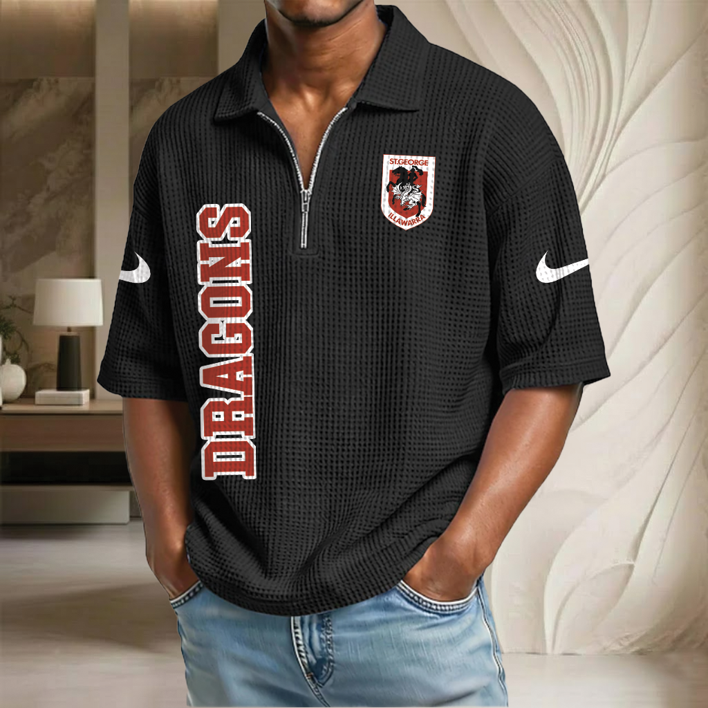NRL x GID Waffle Half-Zip Polo Shirt HLP HLPHUONG