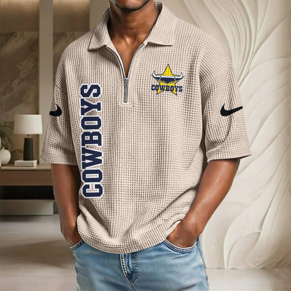 NRL x NQC Waffle Half-Zip Polo Shirt HLP HLPHUONG