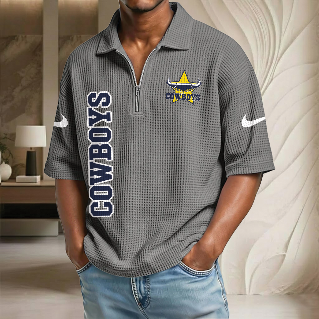 NRL x NQC Waffle Half-Zip Polo Shirt HLP HLPHUONG