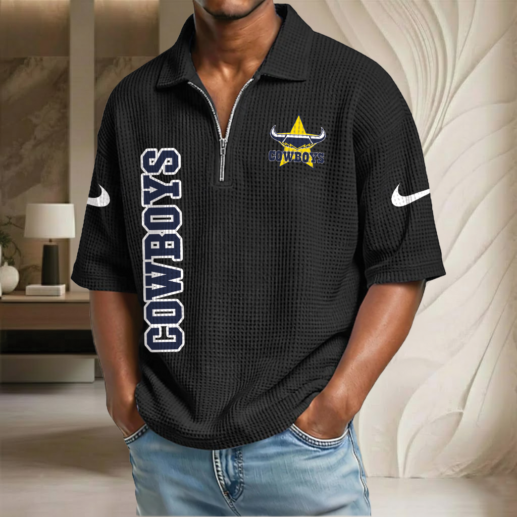NRL x NQC Waffle Half-Zip Polo Shirt HLP HLPHUONG