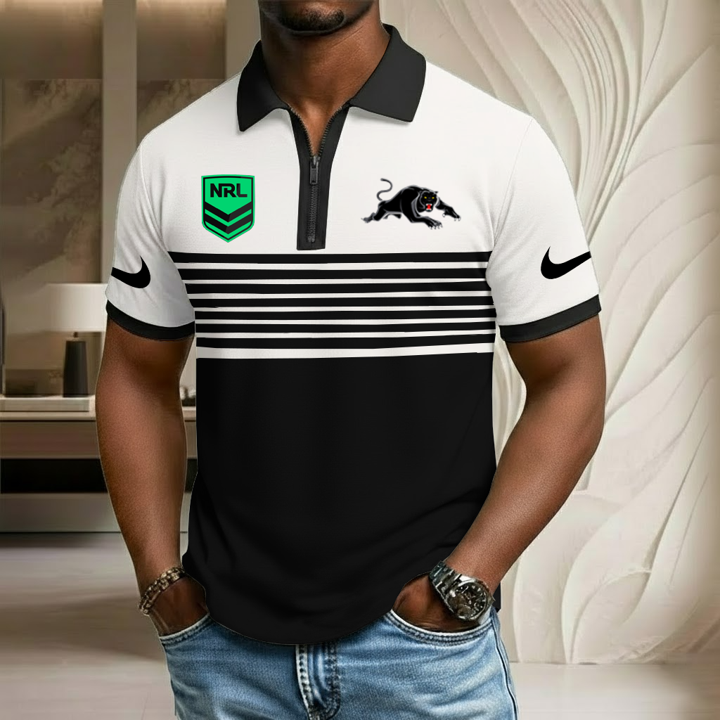 NRL x PP Sport Zip Polo Golf Shirt HLP 250226 HLPHUONG
