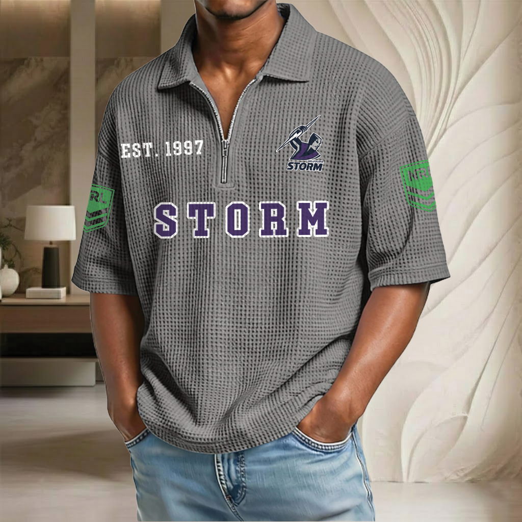 NRL x SM EST Waffle Half-Zip Polo Shirt HLP HLPHUONG