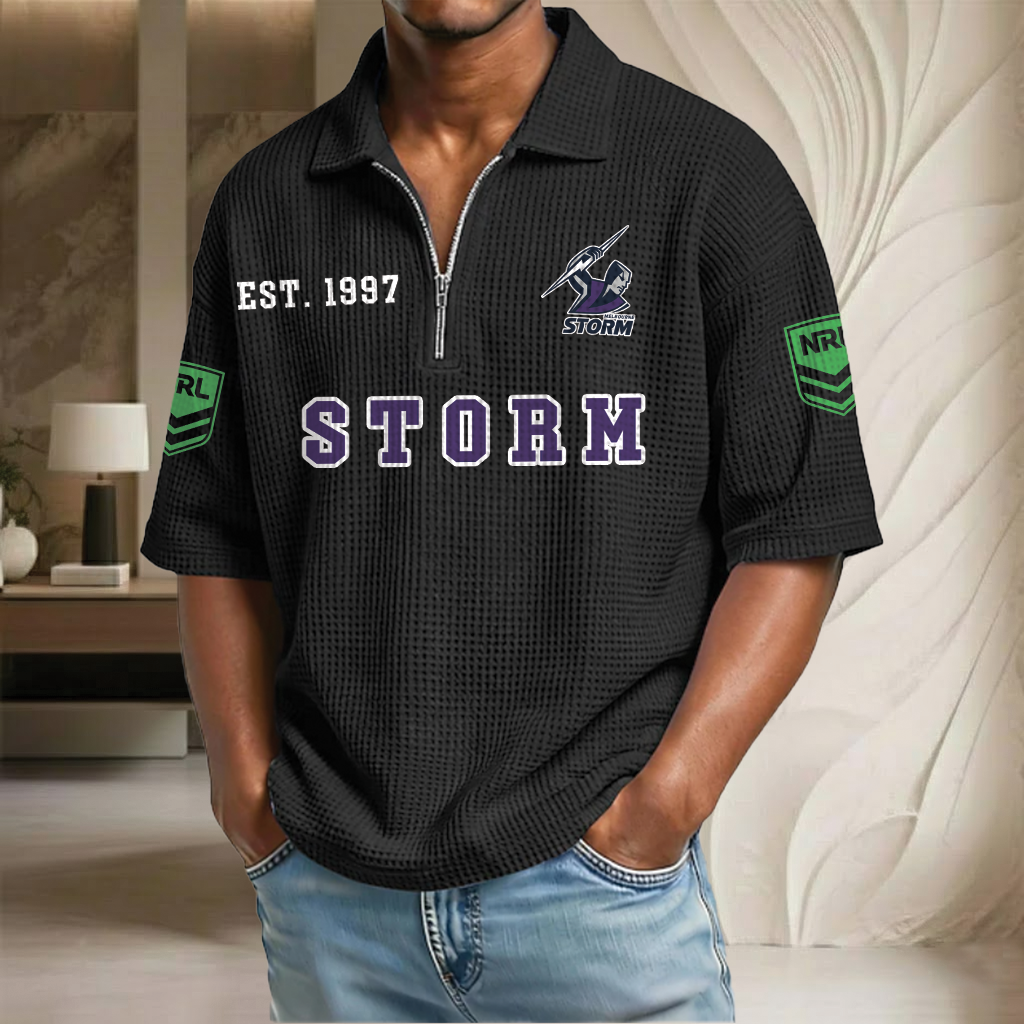 NRL x SM EST Waffle Half-Zip Polo Shirt HLP HLPHUONG