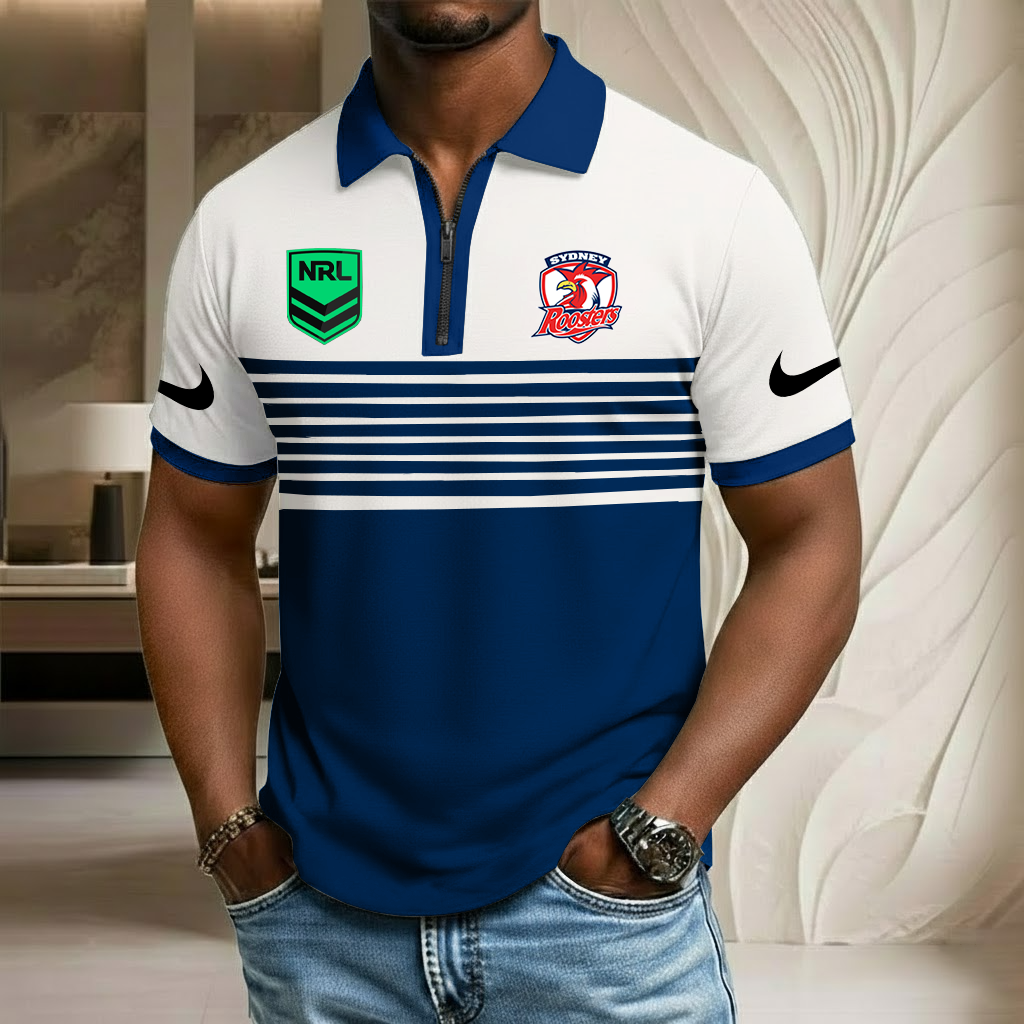 NRL x SR Sport Zip Polo Golf Shirt HLP 250226 HLPHUONG