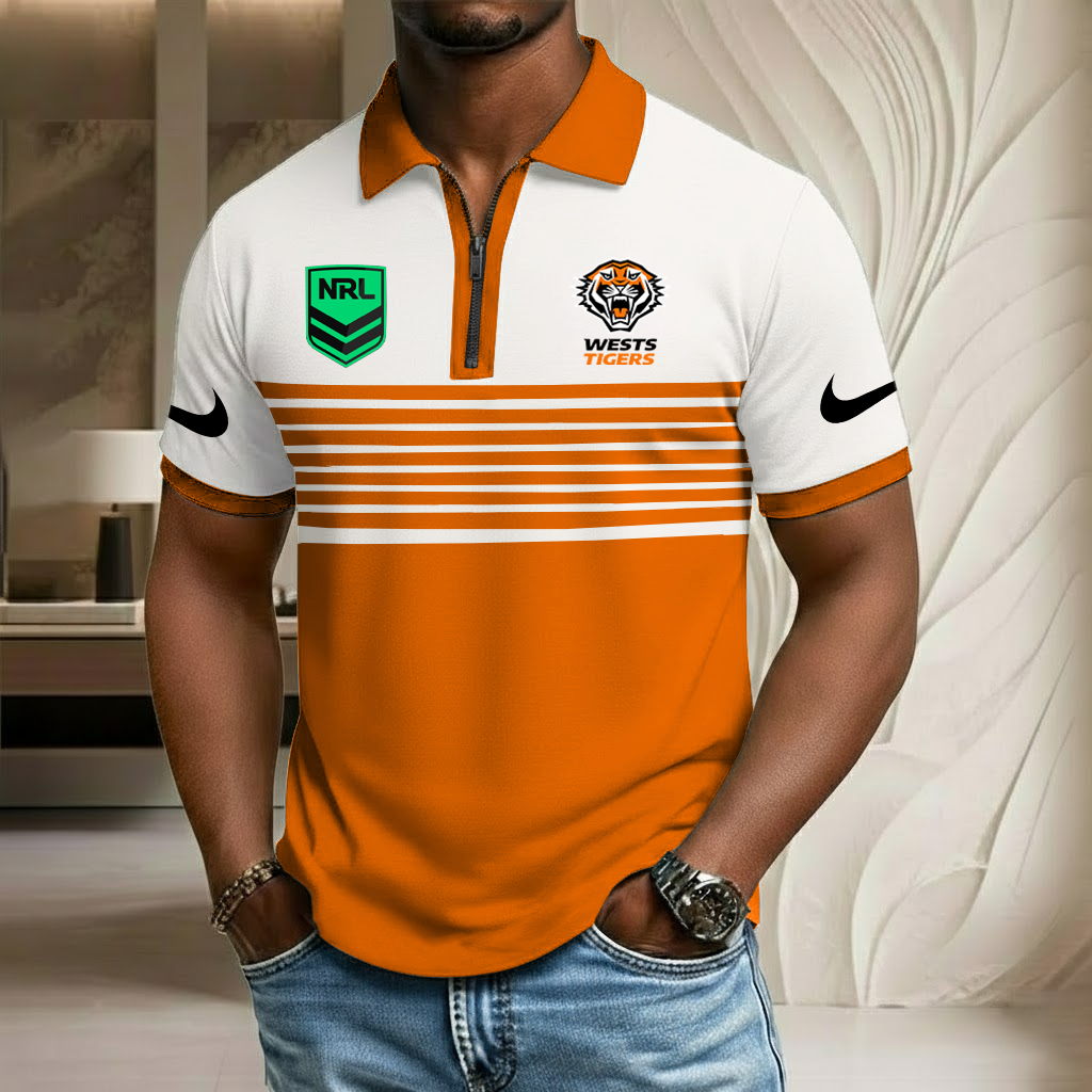 NRL x WT Sport Zip Polo Golf Shirt HLP 250226 HLPHUONG