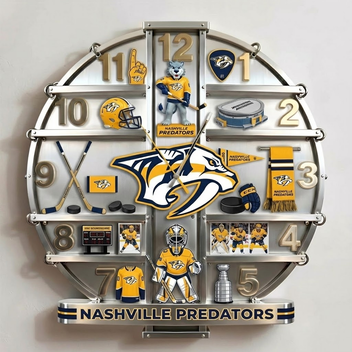 NSH X NHL Home Decorative 3D Visual Effect Acrylic Wall Clock NAK NHT