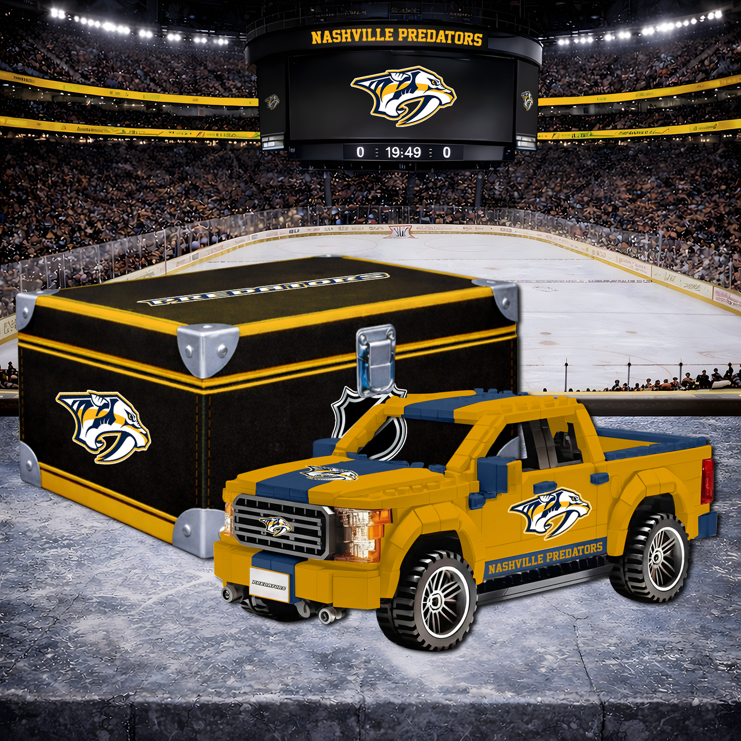 NSH X NHL LEGO Toy Truck Set with Collectible Case NAK NHT