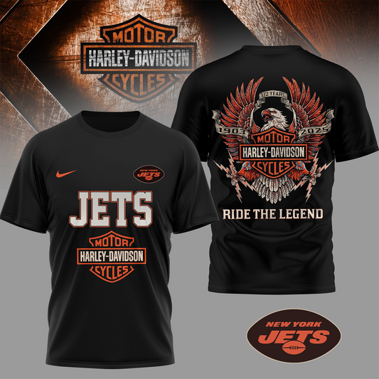 NYJ Premium NFL 122 Year Harley Davidson 3D Shirt 2603 DatND DVT