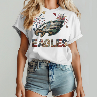 PE Premium NFL 250th Anniversary Of America Patchwork Women Shirt DDT CTND
