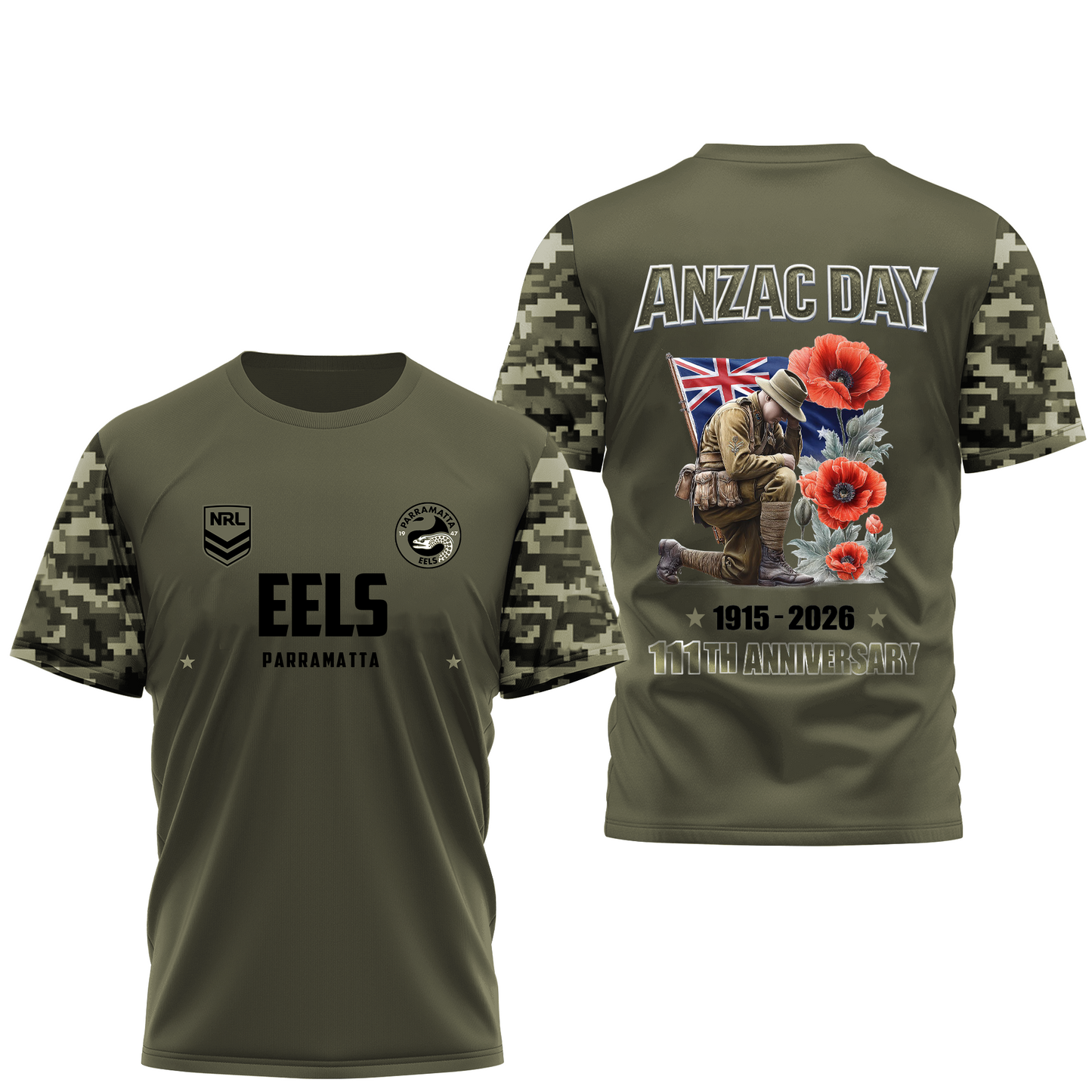 PE x NRL 111th Anniversary Anzac Day Shirt DDT CTND