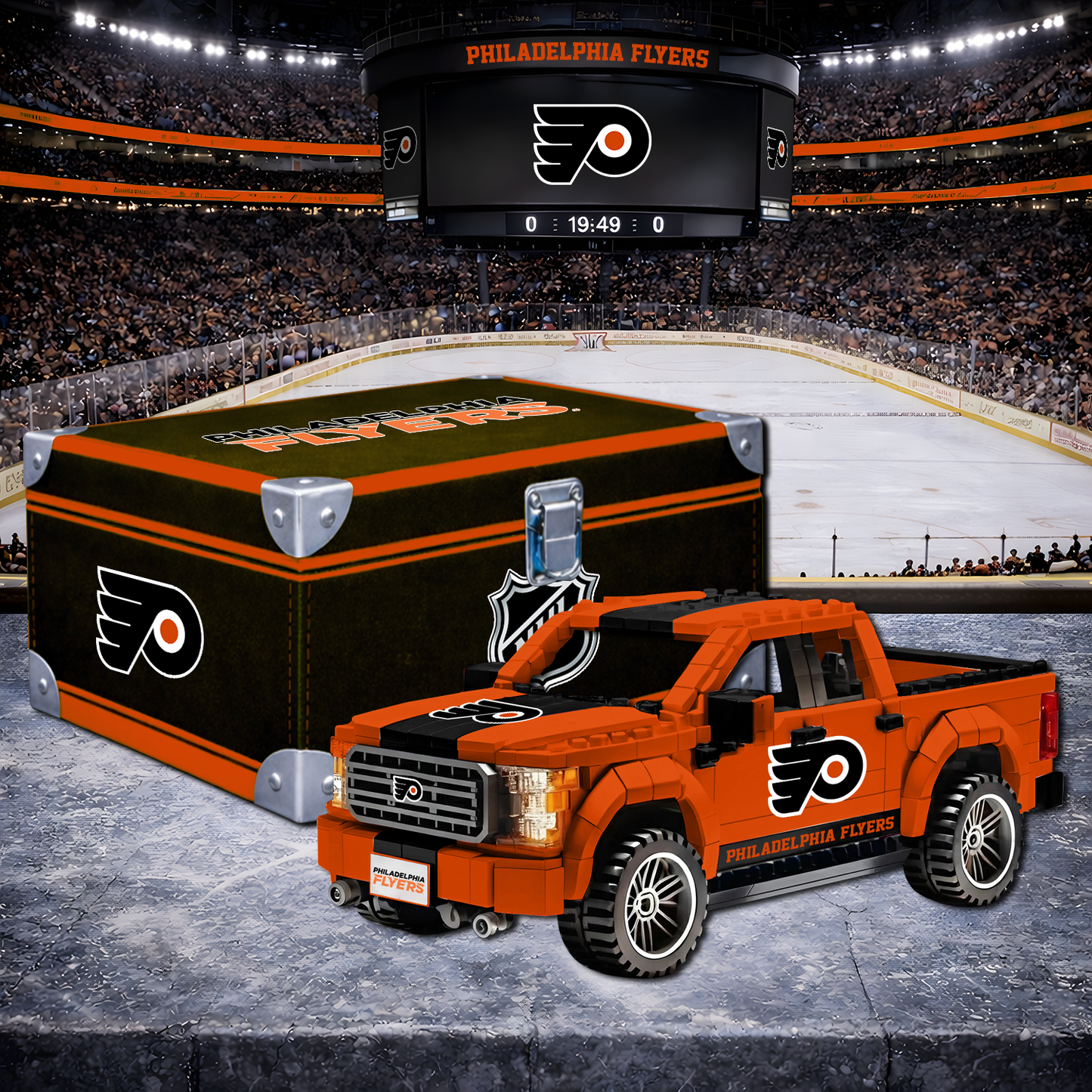 PHI X NHL LEGO Toy Truck Set with Collectible Case NAK NHT