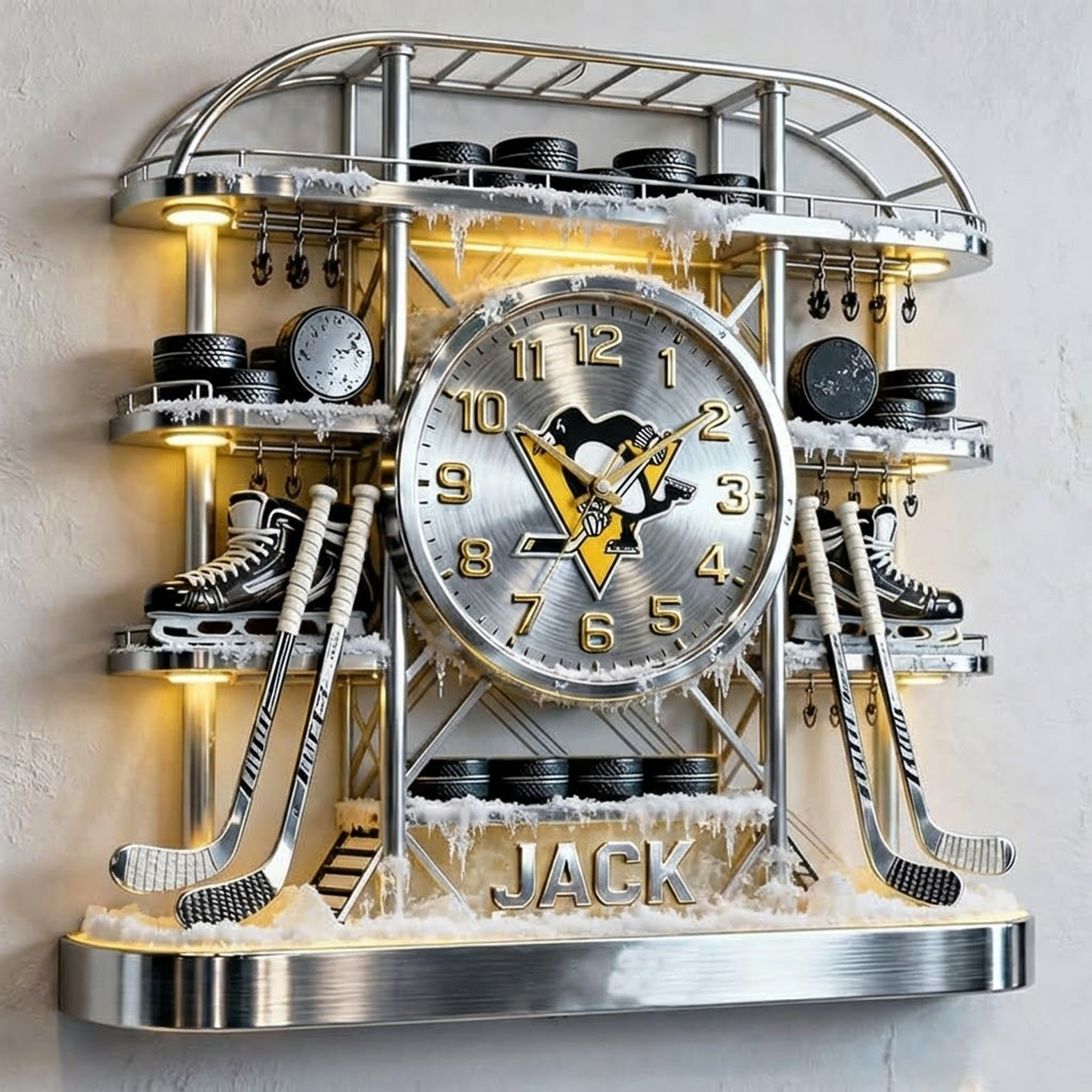 PIT X Personalized ice hockey arena tower themed clock NAK NHT