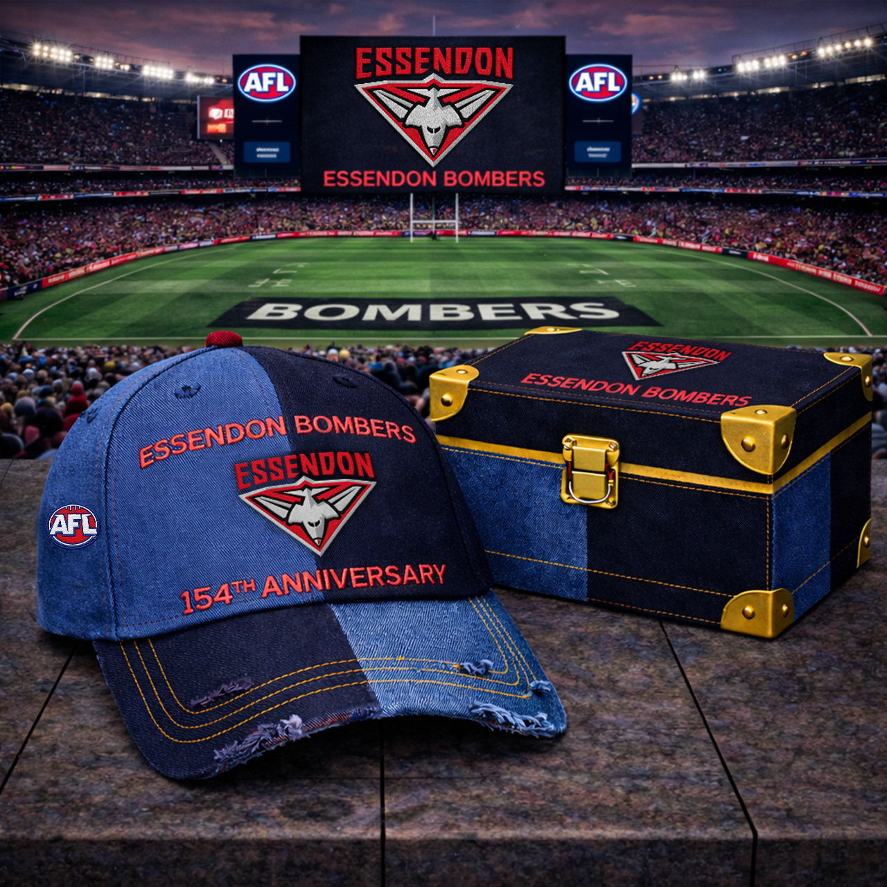 Premium AFL EB Anniversary Vintage Two-Tone Distressed Cap V11 NMD TTV