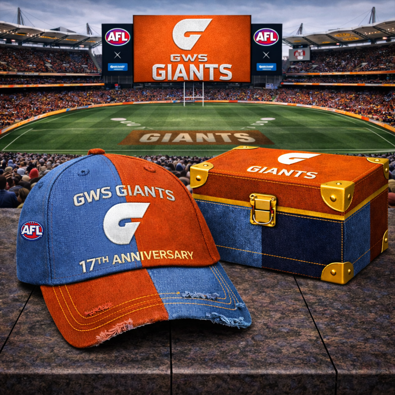 Premium AFL GG Anniversary Vintage Two-Tone Distressed Cap V11 NMD TTV
