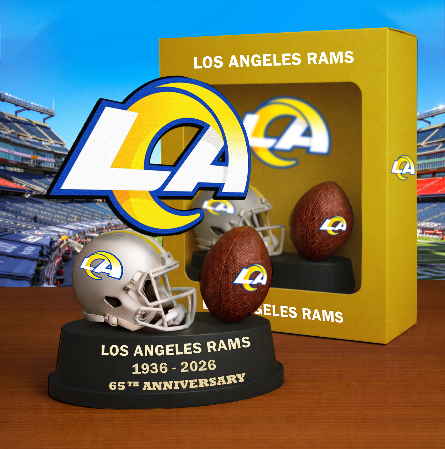 PREMIUM NFL  X LAR Helmet & Ball Showcase  NAK VHM 280226