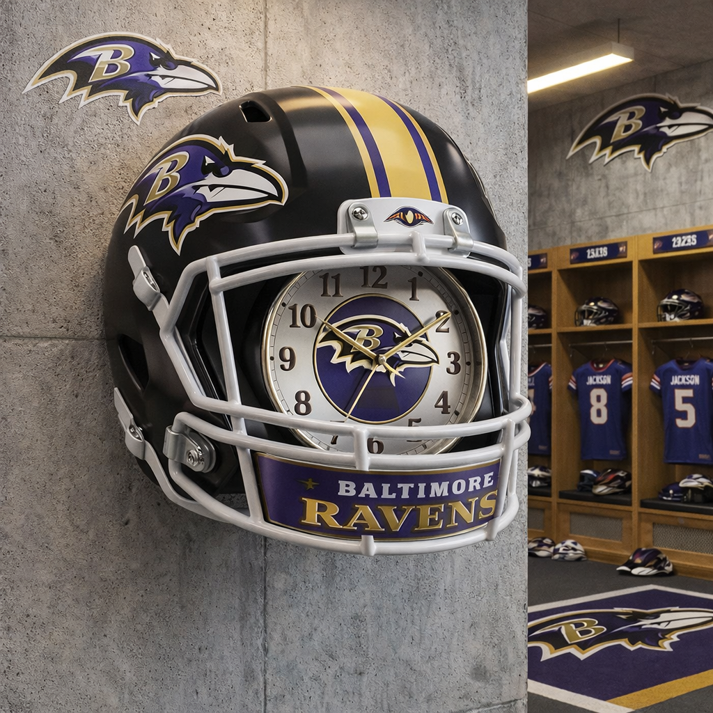 Premium NFL BAL Helmet Wall Clock V2 NMD TTV
