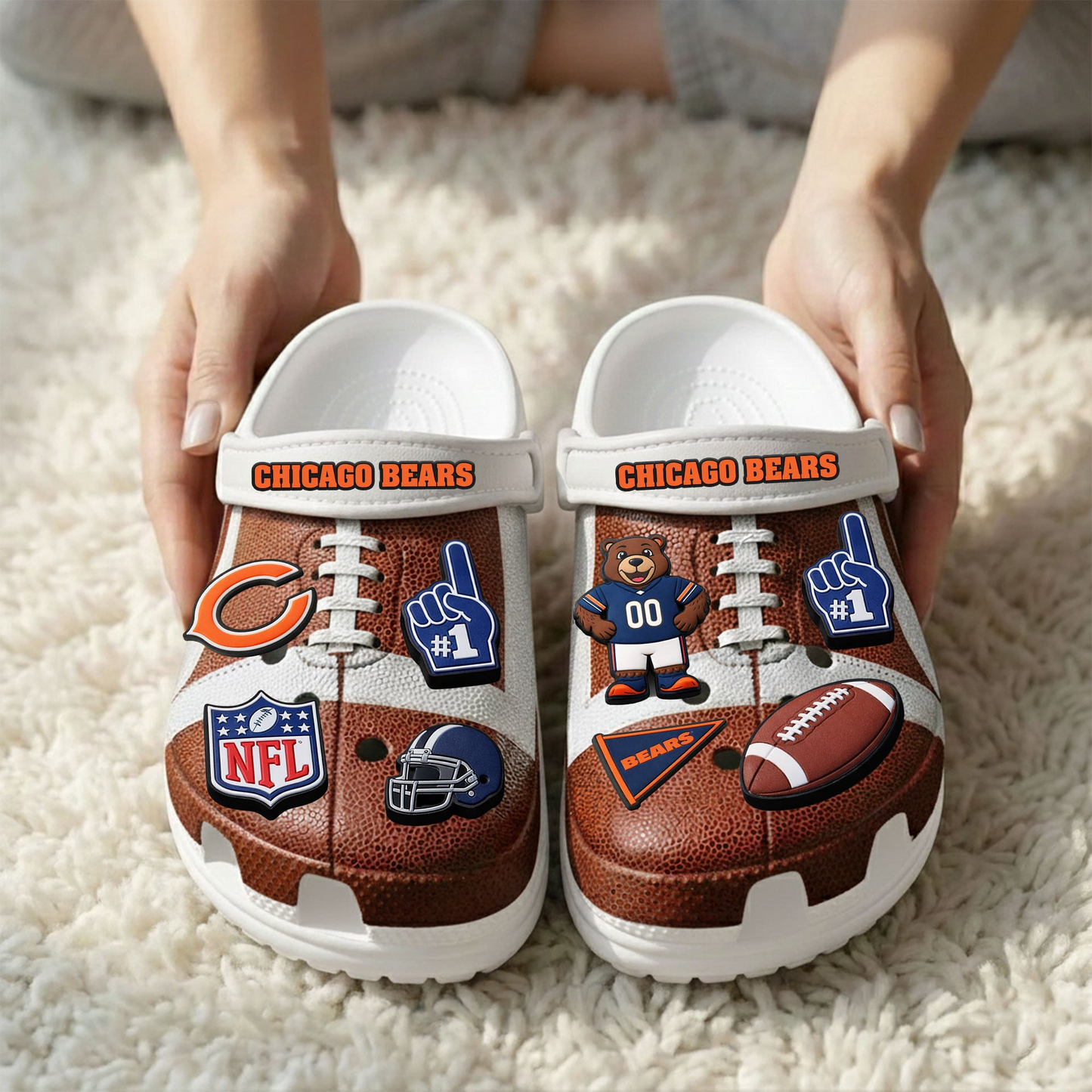 Premium NFL CHI Clogs With Charms V1 NMD TTV