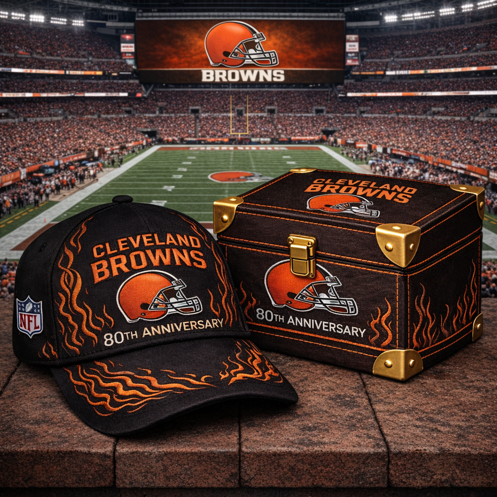 Premium NFL CLE Anniversary Flame Edition Cap V8 NMD CTKT