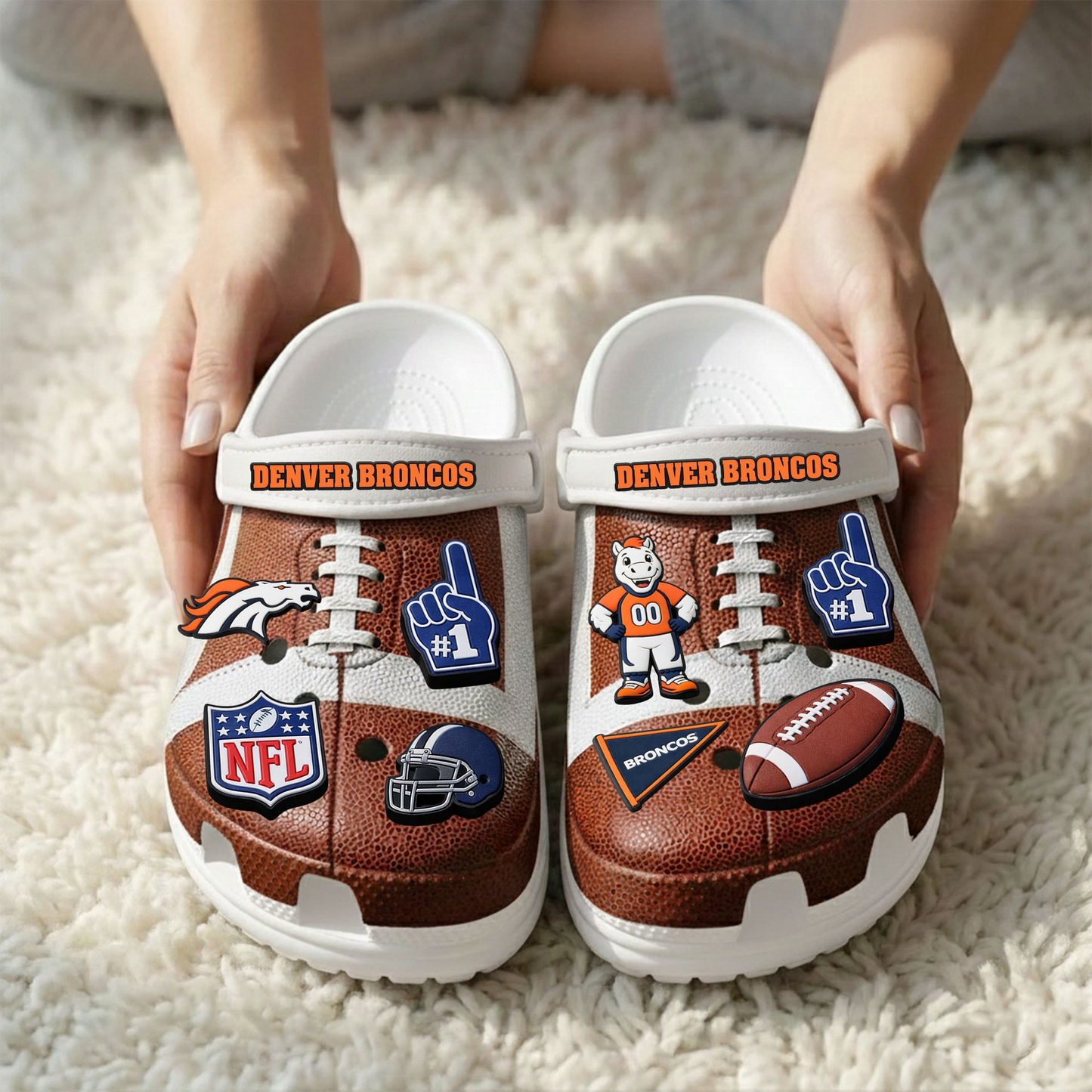 Premium NFL DEN Clogs With Charms V1 NMD TTV