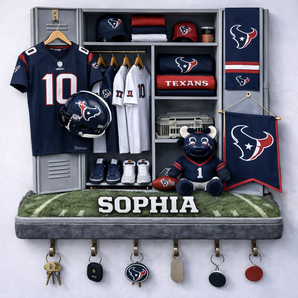 Premium NFL HOU Locker Key Holder V2 NMD TTV