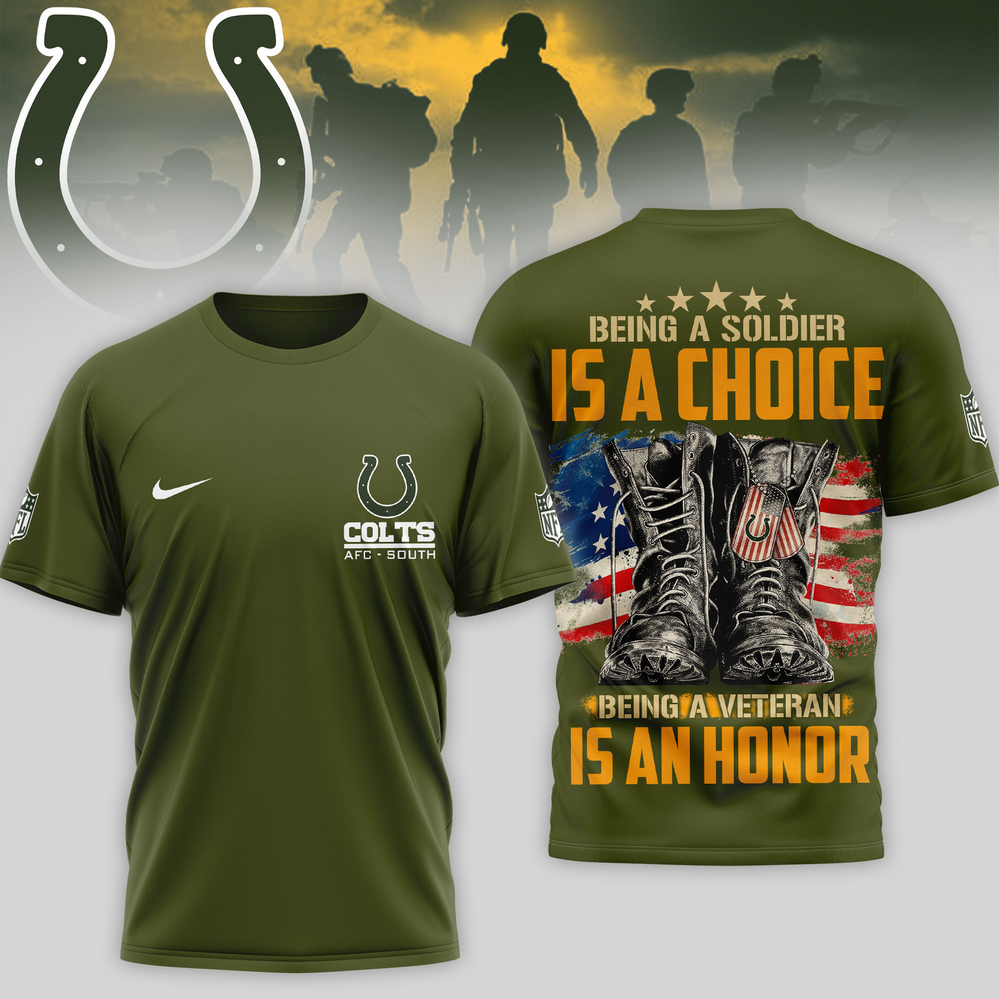 Premium NFL IND Army Veteran Shirt V1 NMD 221025 TTV