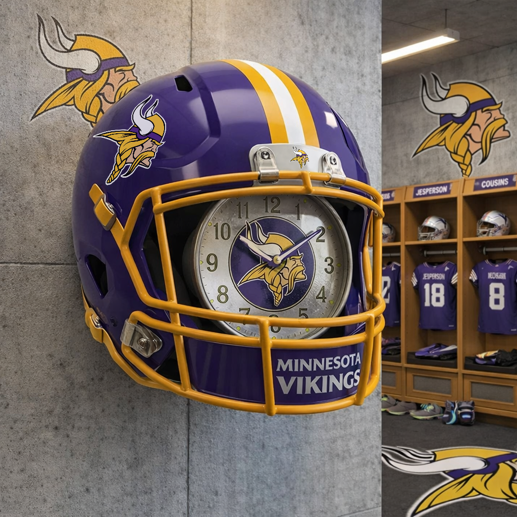 Premium NFL MIN Helmet Wall Clock V2 NMD TTV
