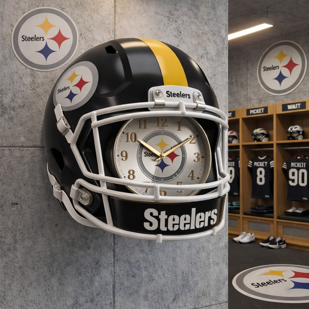 Premium NFL PIT Helmet Wall Clock V2 NMD TTV