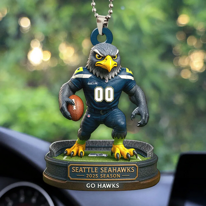 Premium NFL SEA 2025 NFC West Champions Acrylic Car Ornament V2 NMD 070125 TTV