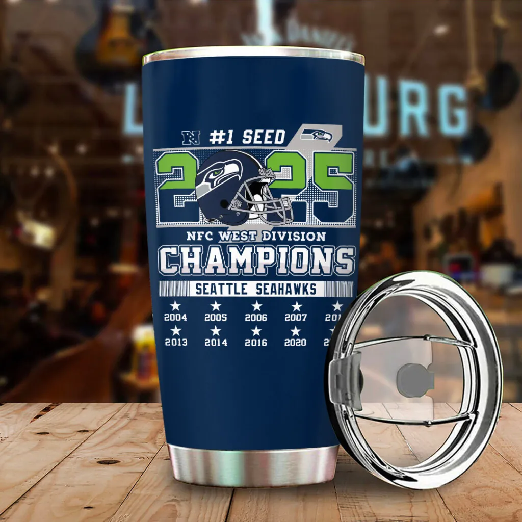 Premium NFL SEA 2025 NFC West Champions Tumbler Cup V2 NMD 070125 TTV