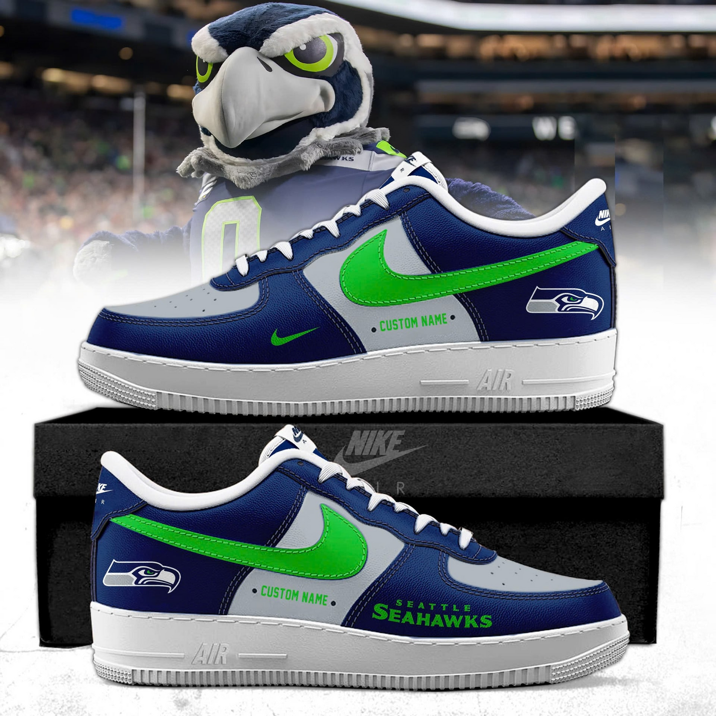 Premium NFL SEA Champions AF1 SNEAKER V4 NMD TTV