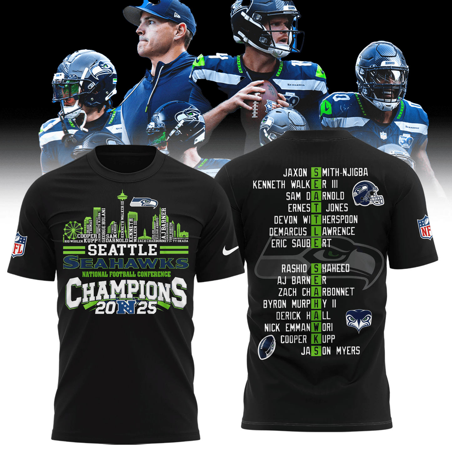 Premium NFL SEA Champions T-Shirt V1 NMD TTV