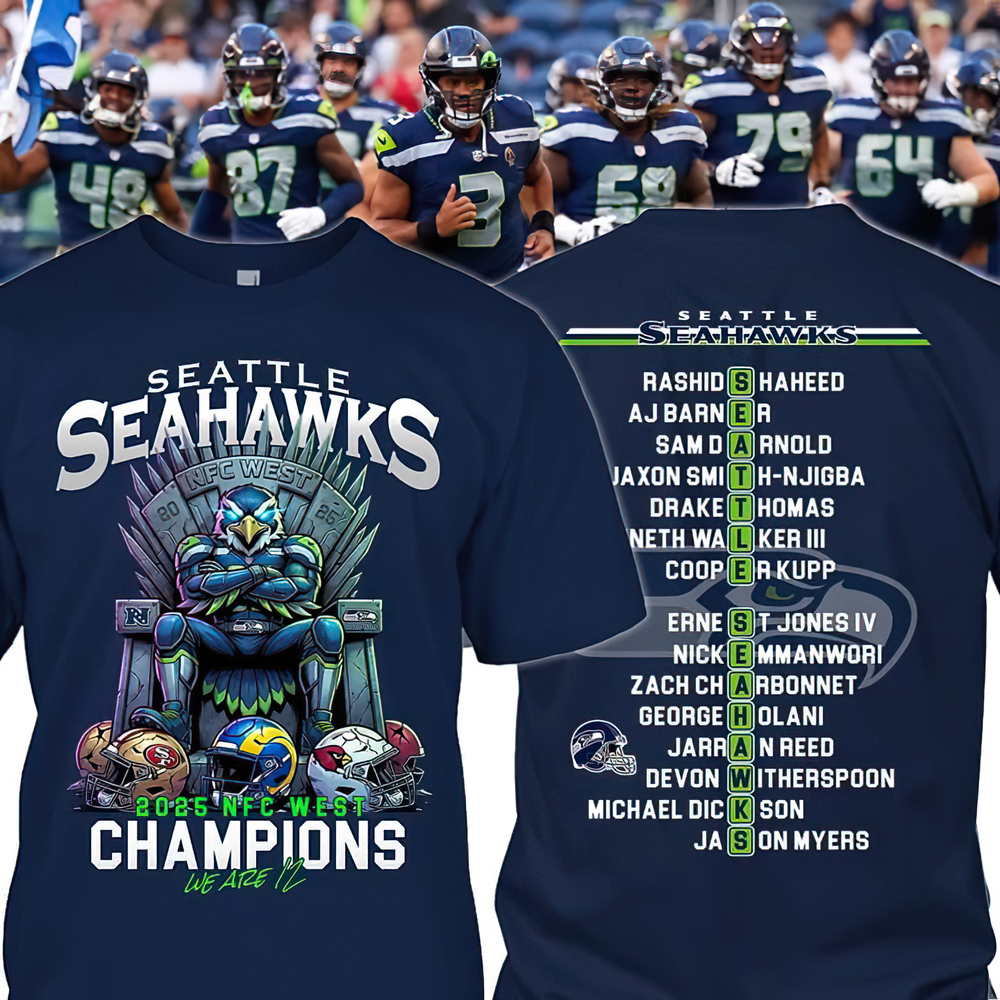Premium NFL SEA Champions T-Shirt V4 NMD TTV