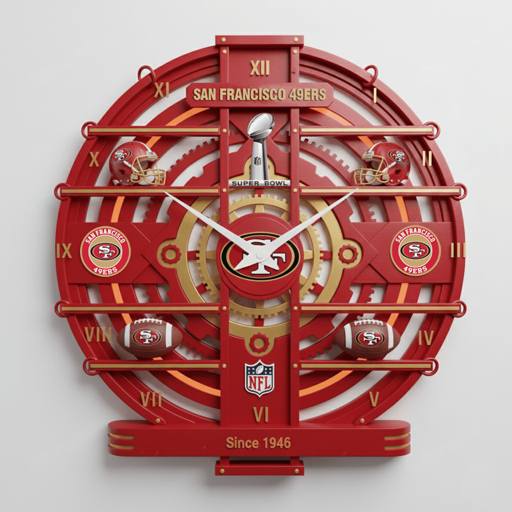 Premium NFL SF Arcylic Wall Clock V1 NMD TTV