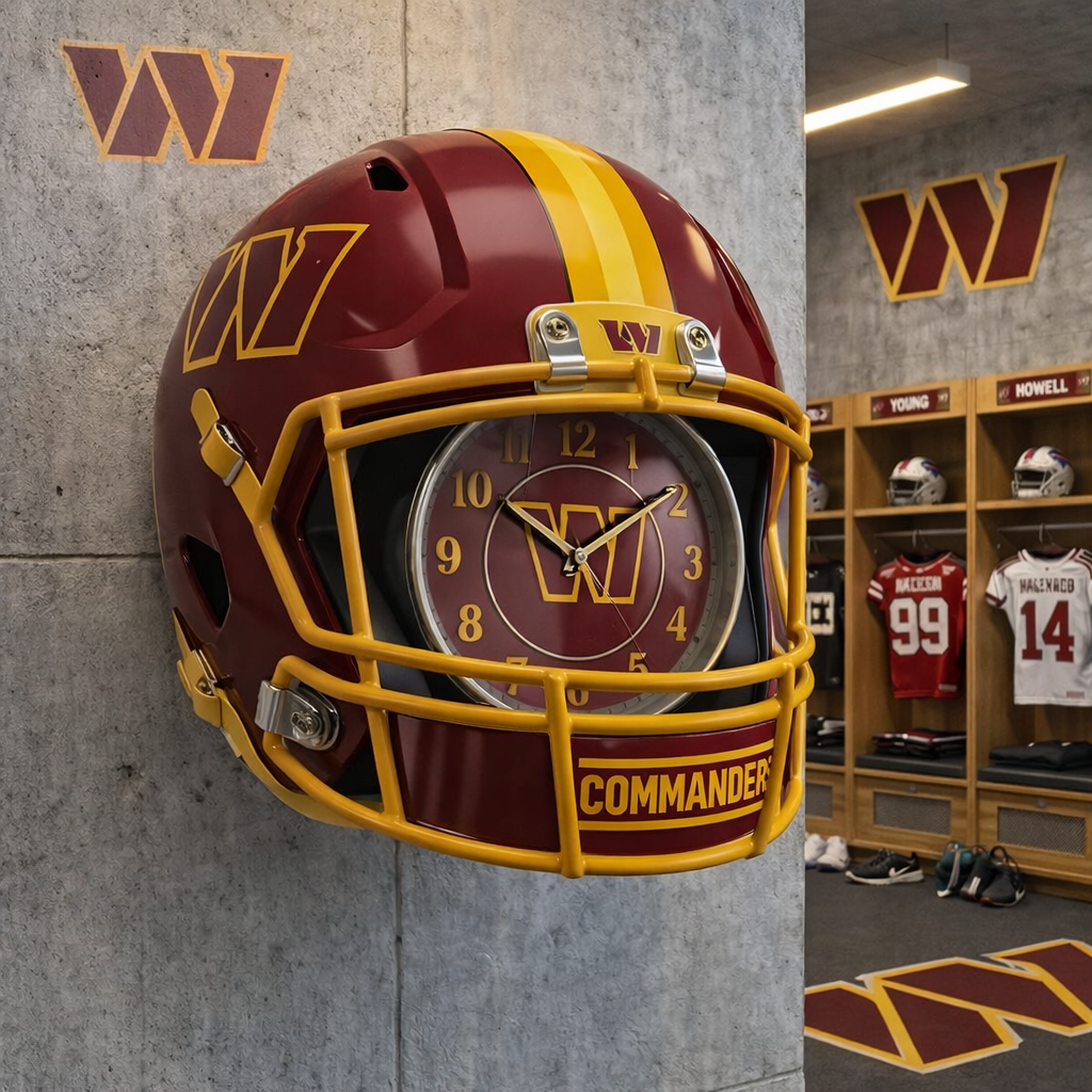 Premium NFL WAS Helmet Wall Clock V2 NMD TTV