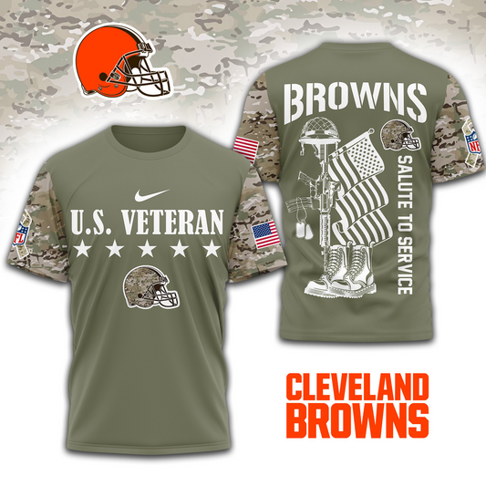 Premium NFL x CLE Salute To Service 3D Shirt DATND TANTD