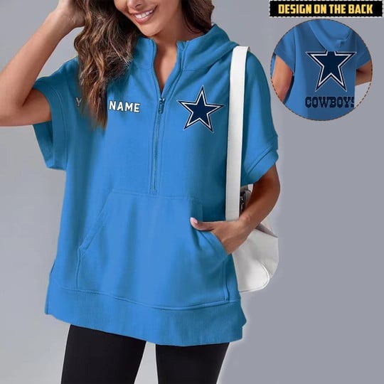 PREMIUM NFL X DC Short Sleeve Hooded Sweatshirt NDT LVH